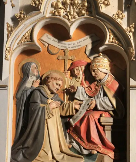 Formella dell’altare maggiore sotto la statua di san Tommaso