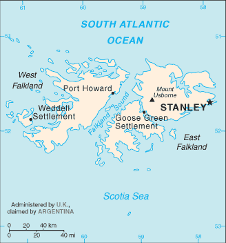 Mappa delle Malvinas
